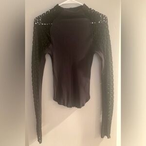 Free People Chic Black Knit Top